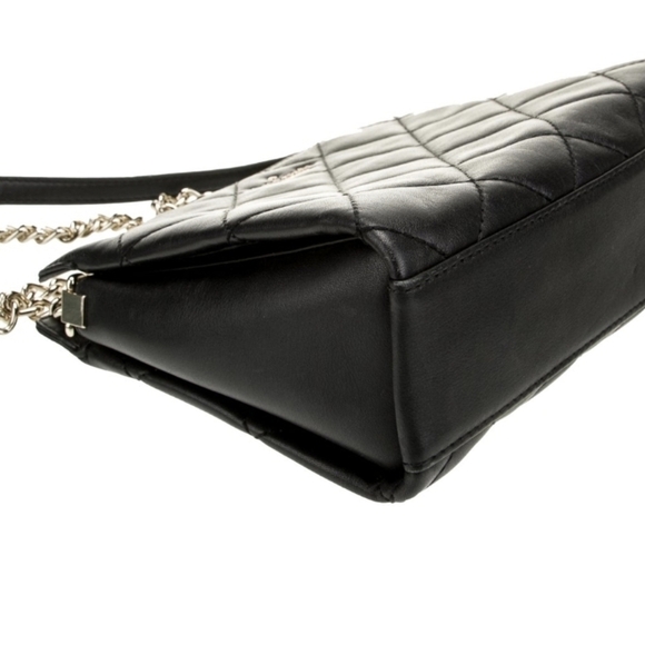 Kate Spade Black Quilted Crossbody Bag Gold Chain - Picture 4 of 6